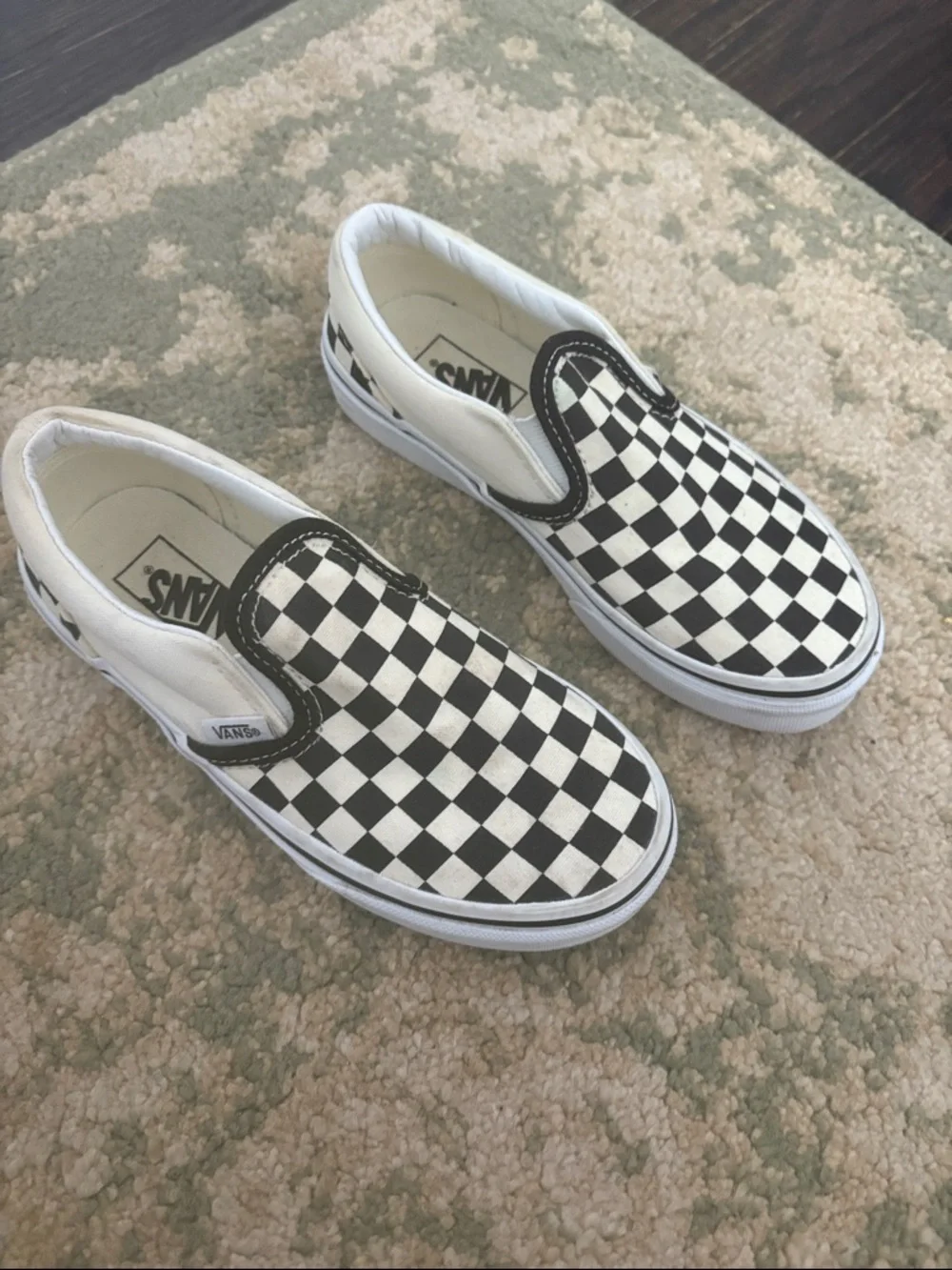 Vans Kids Slip-On Checkerboard Sneakers - Black & White